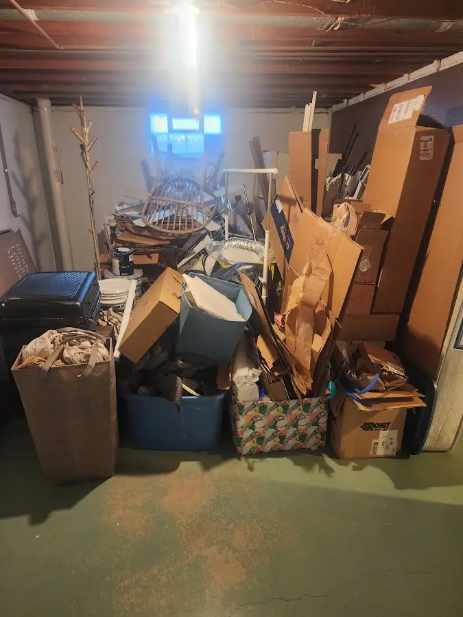 Roll-off dumpster container at job site for 20 Yard Dumpster Rental in Avon Lake